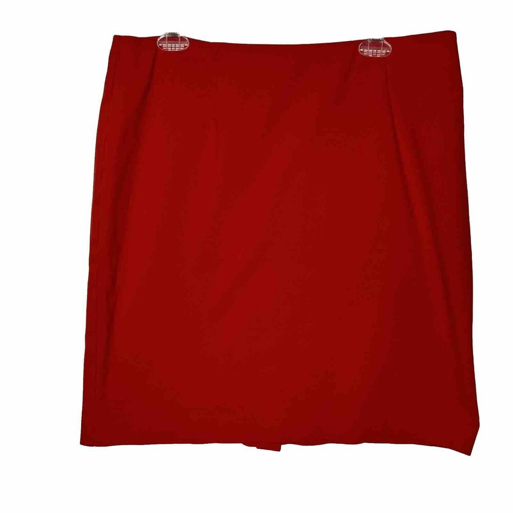 J Jill Ponte Pencil Skirt Red pull on stretch womens size Large